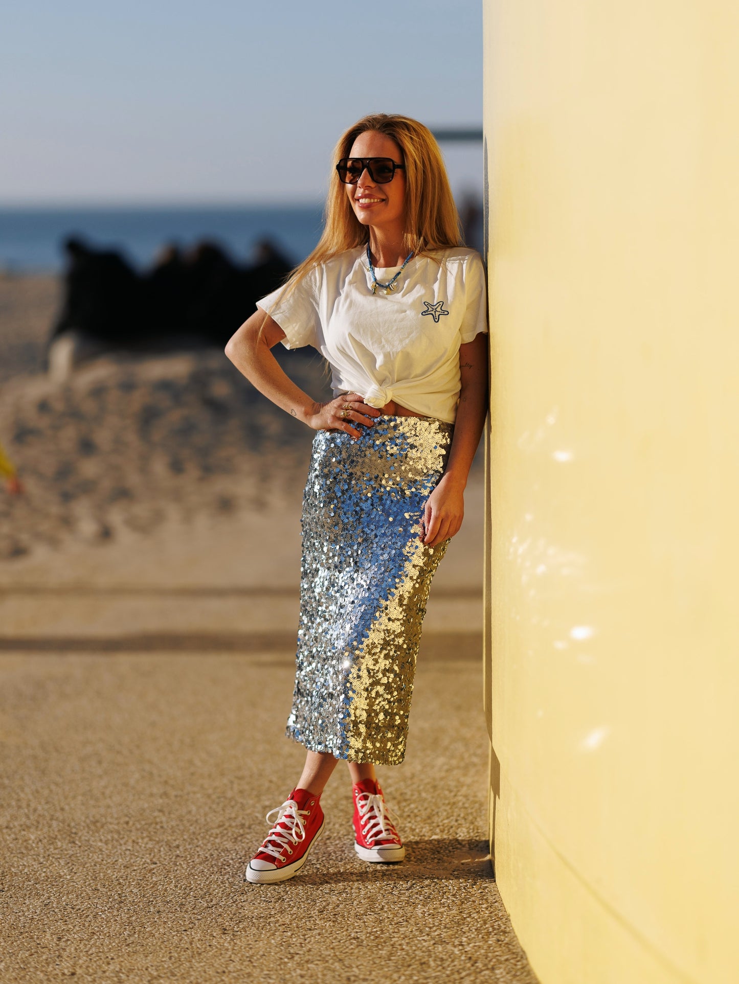 T-shirt zeester kobalt