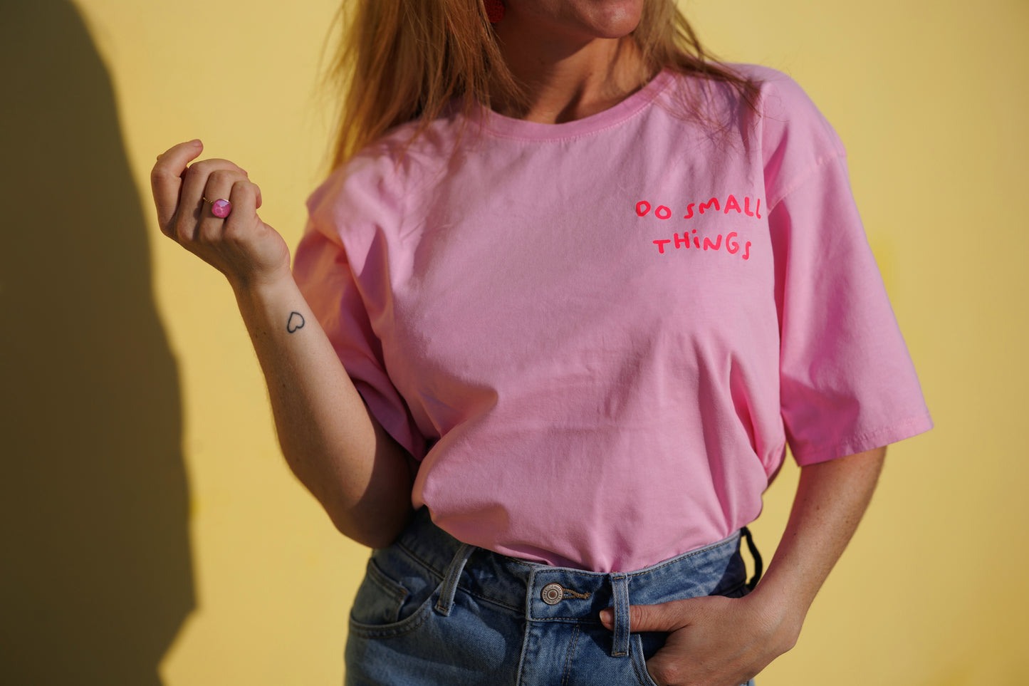 T-shirt roze 'with great love'