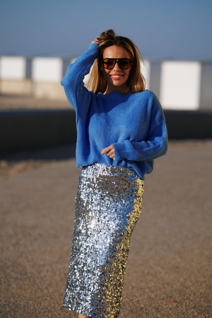 Knitwear - Bobbie jeansblauw